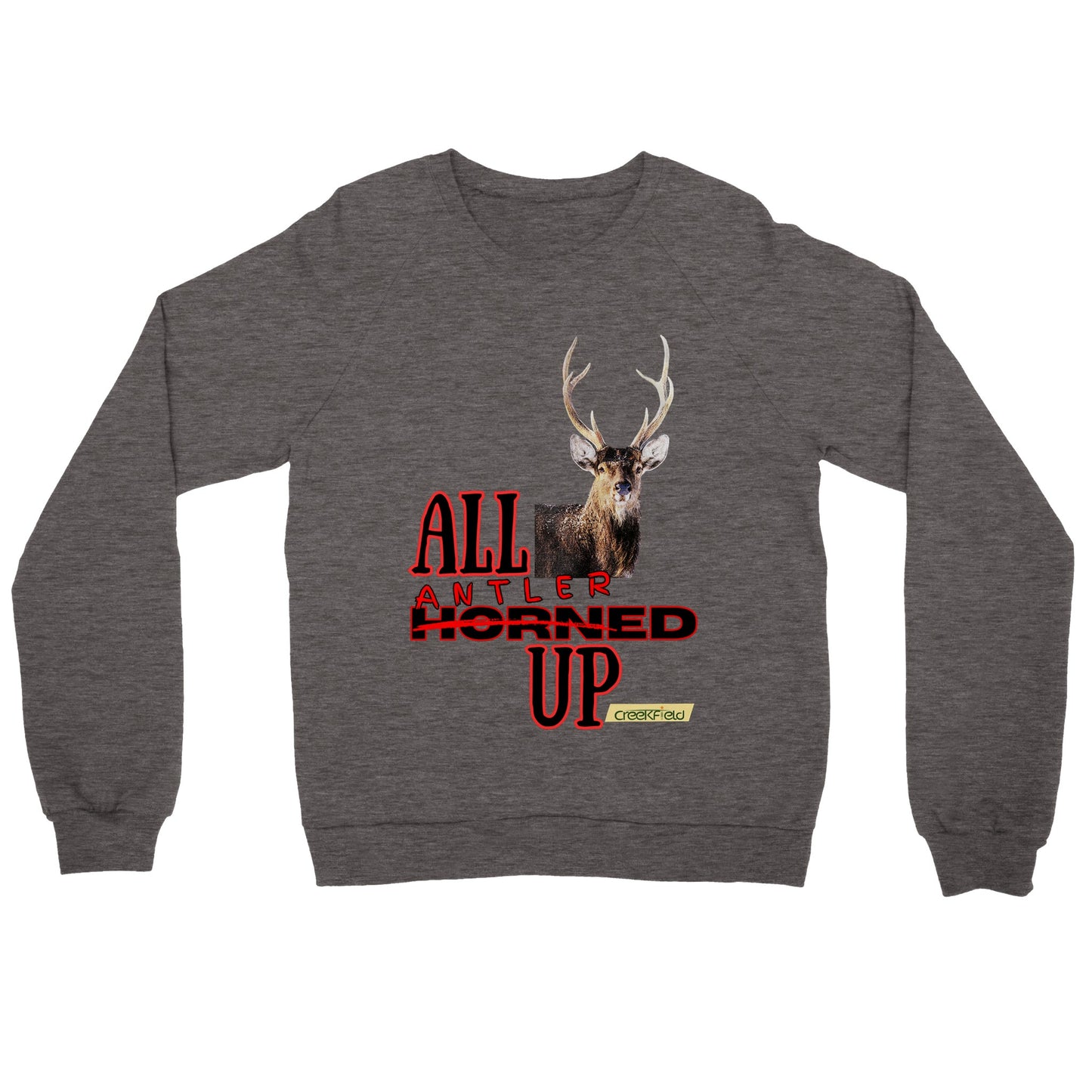 Antlered Heavyweight Unisex Crewneck T-shirt - Premium Unisex Crewneck Sweatshirt