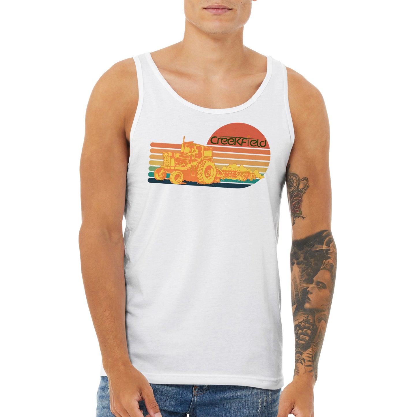 Retro Sunset Premium Unisex Tank Top