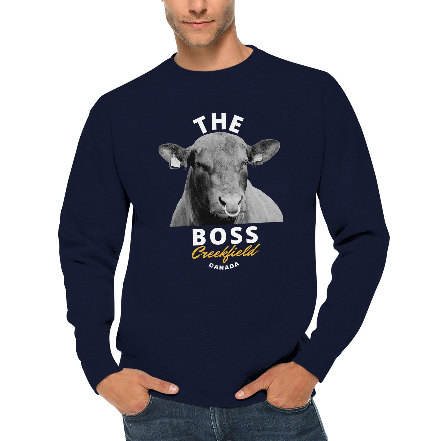 THE BOSS Premium Unisex Crewneck Sweatshirt