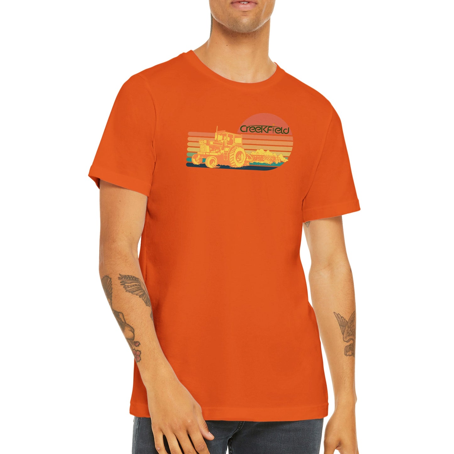 Retro Sunset Premium Unisex Crewneck T-shirt