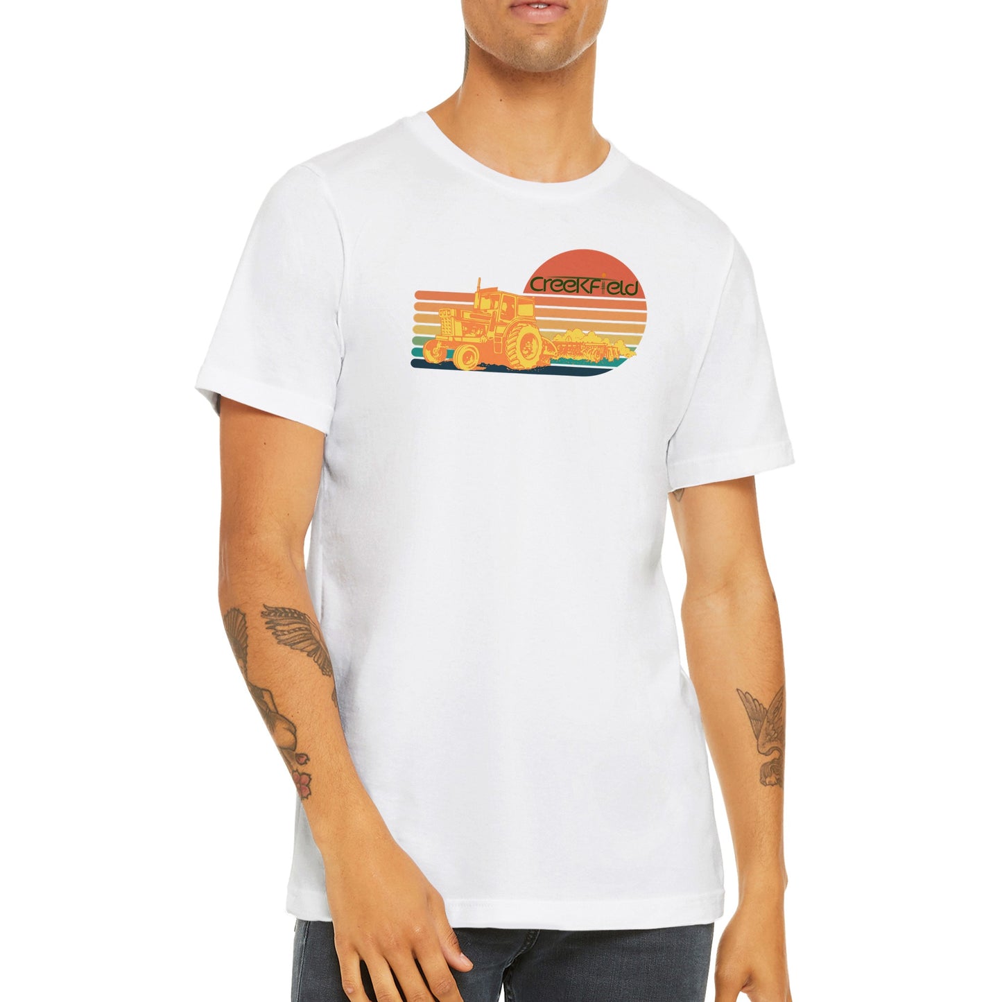 Retro Sunset Premium Unisex Crewneck T-shirt