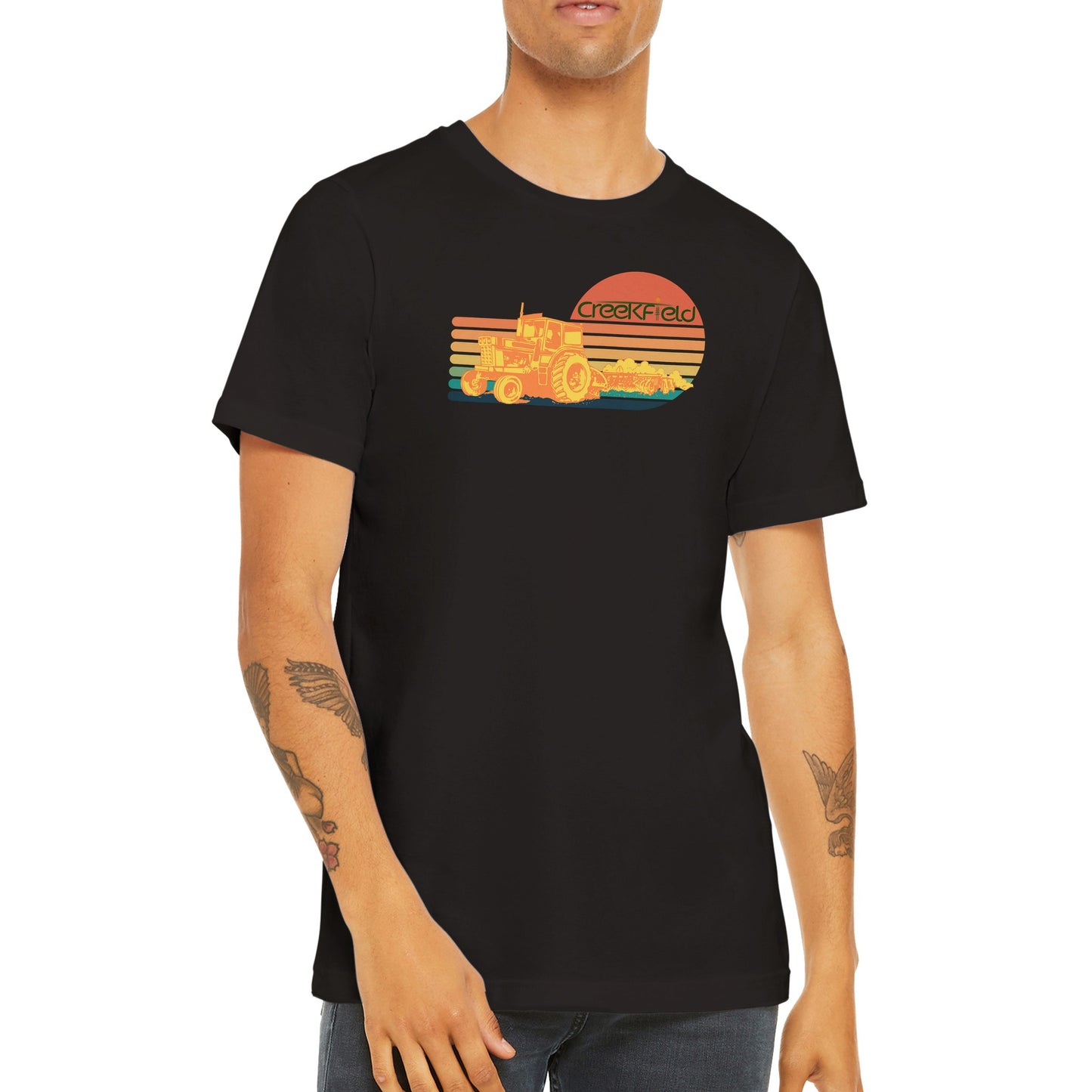 Retro Sunset Premium Unisex Crewneck T-shirt