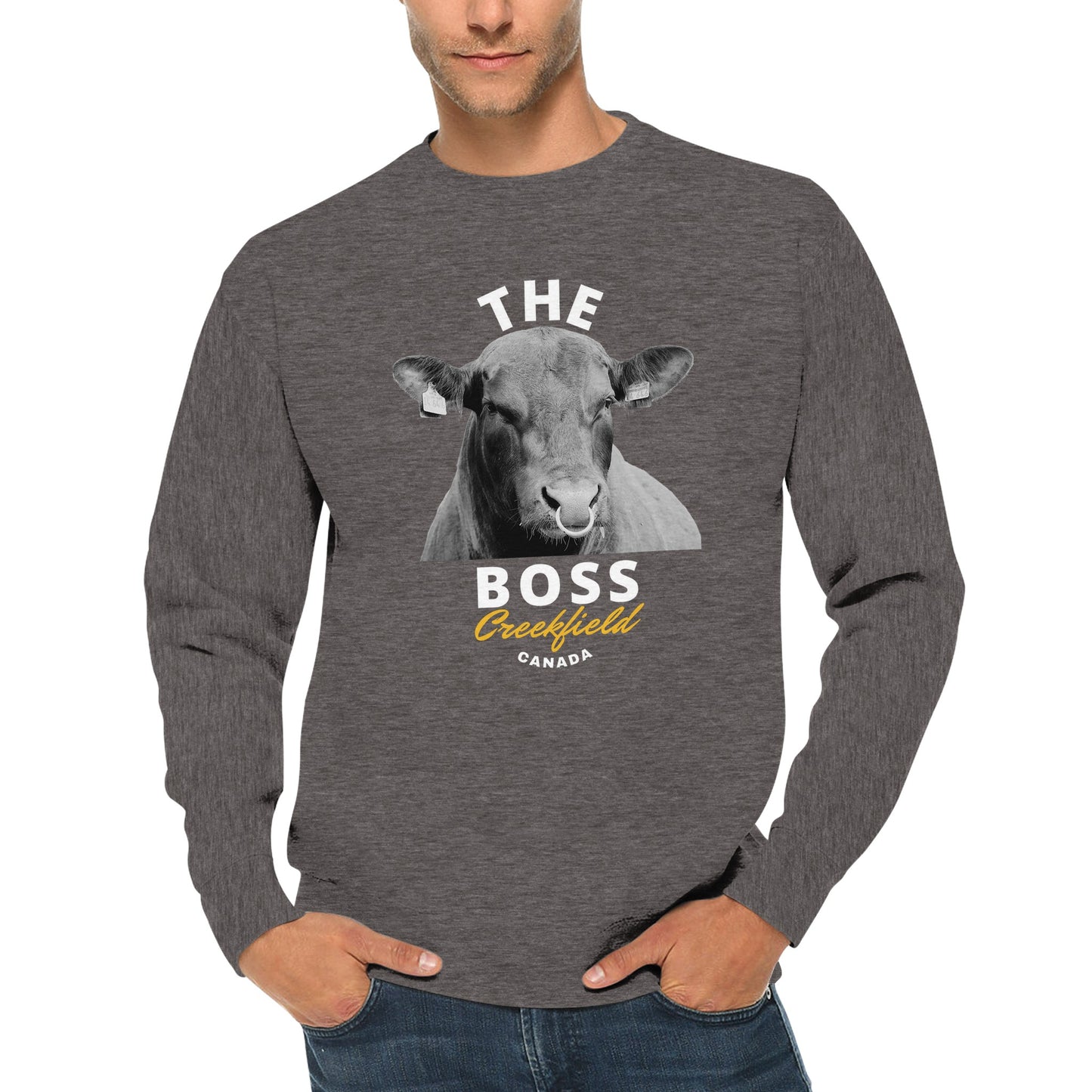 THE BOSS Premium Unisex Crewneck Sweatshirt