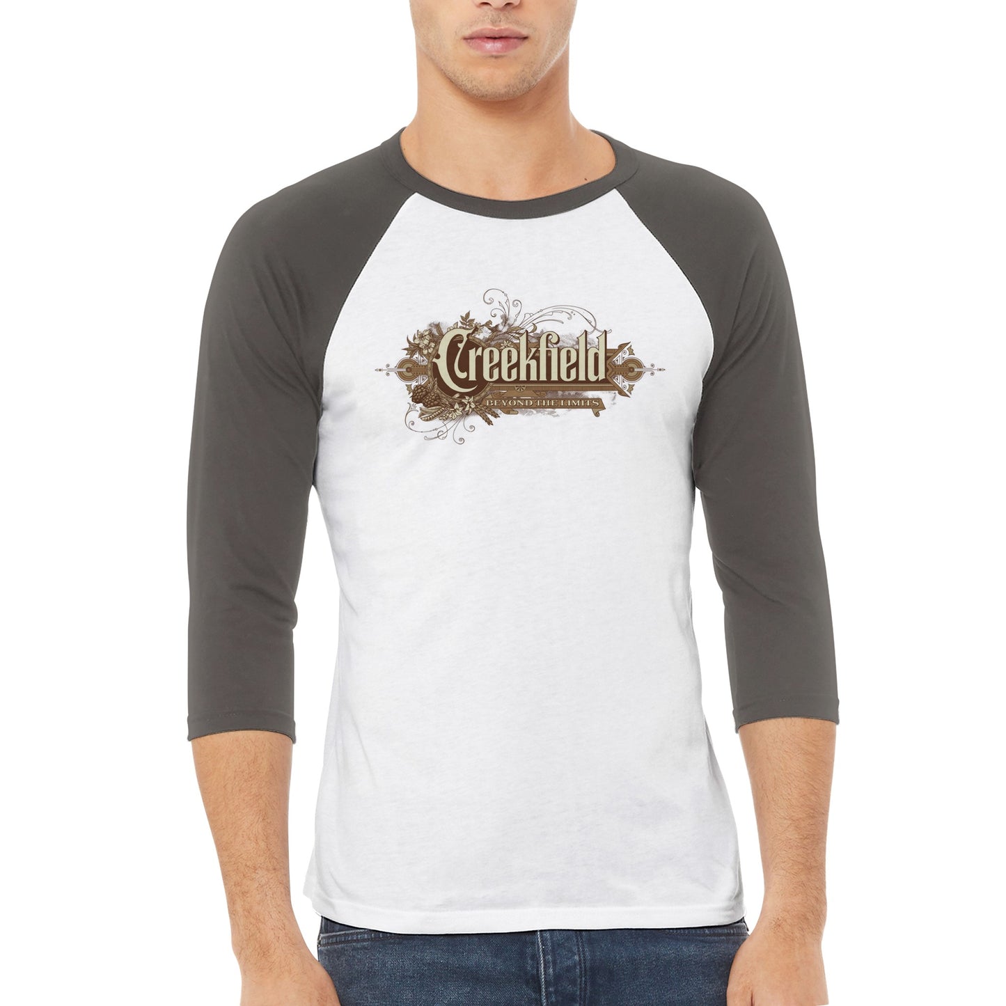 Rustic Creek Unisex 3/4 sleeve Raglan T-shirt
